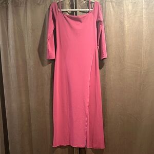 Zara Fuchsia 3/4 Sleeve Dress, low back, square neck